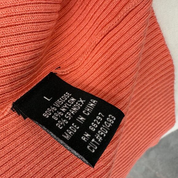 BCBG Hooded Cardigan Sweater Size Large Coral gem logo hooded zip up womens - Picture 10 of 10